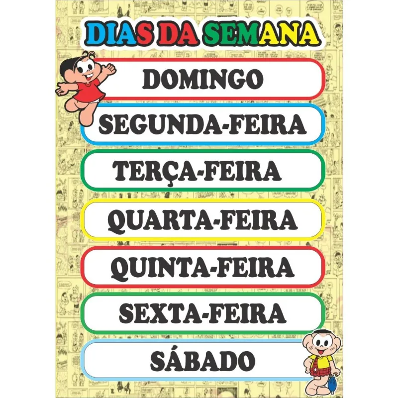 Painel dias da semana Turma da Mônica - Imagem 2