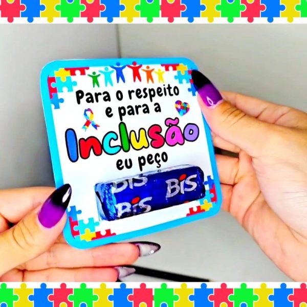 Lembrancinha de conscientização do Autismo