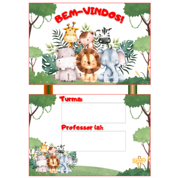 Kit decoração de sala de aula - Safari - Imagem 5