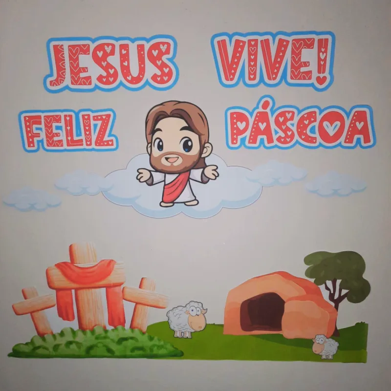 Painel de páscoa - Jesus vive - Imagem 3