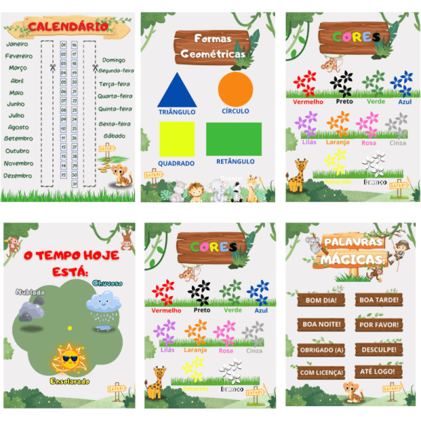 Kit decoração de sala de aula - Safari - Imagem 3