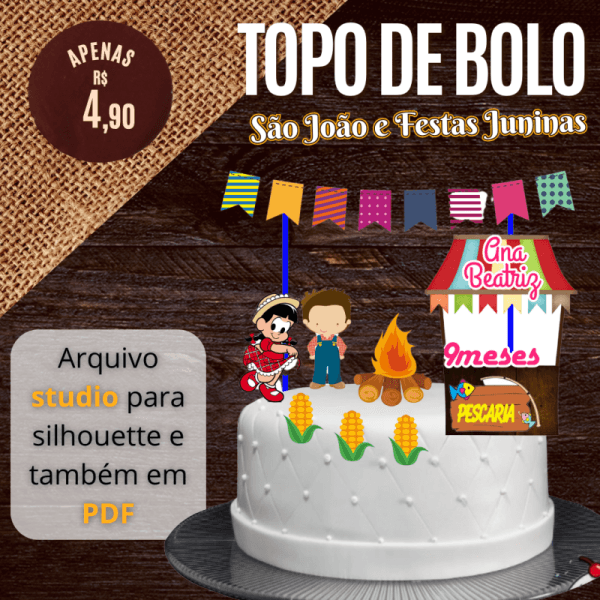 TOPO DE BOLO FESTA JUNINA / SÃO JOÃO - Imagem 2