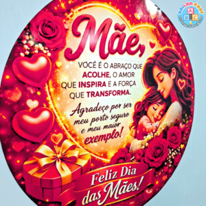 Painel Redondo Dia das Mães - Vermelho
